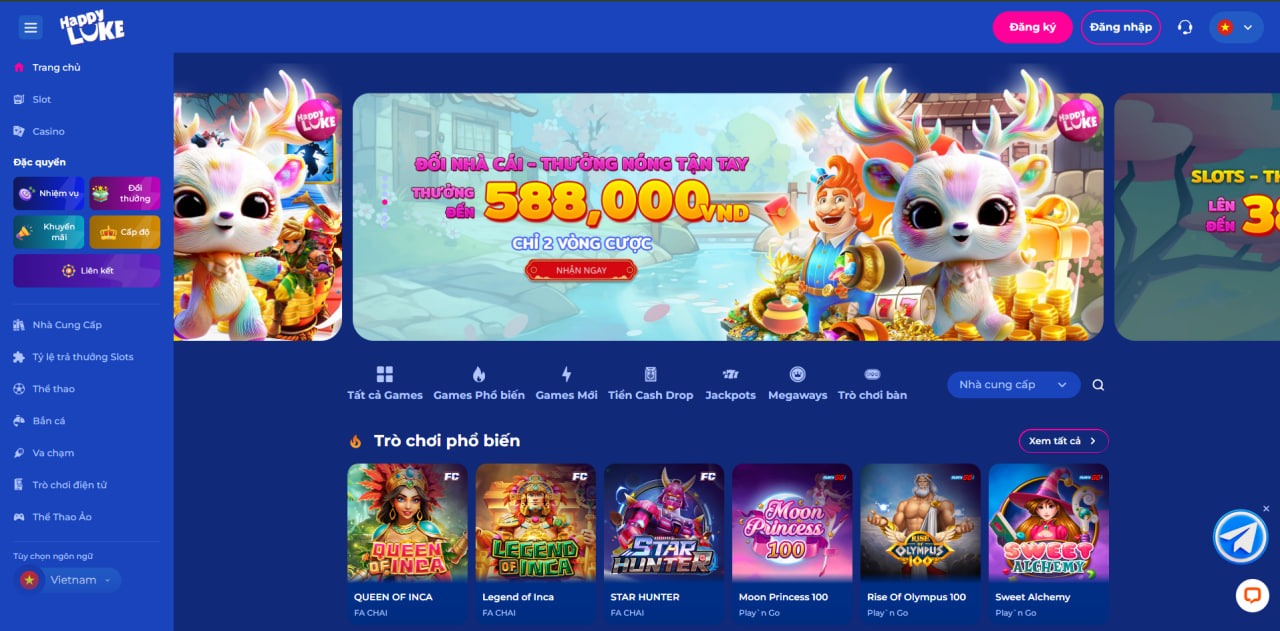 Giao diện website thương hiệu HAPPY LUKE Chính chủ